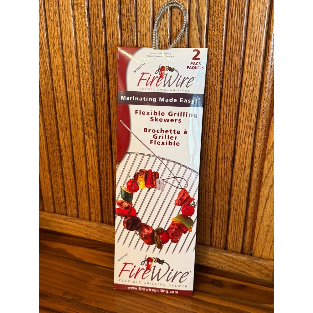 Fire Wire Flexible Grilling Skewers 2 Pack Stainless Steel BBQ Kabob Skewer NIP